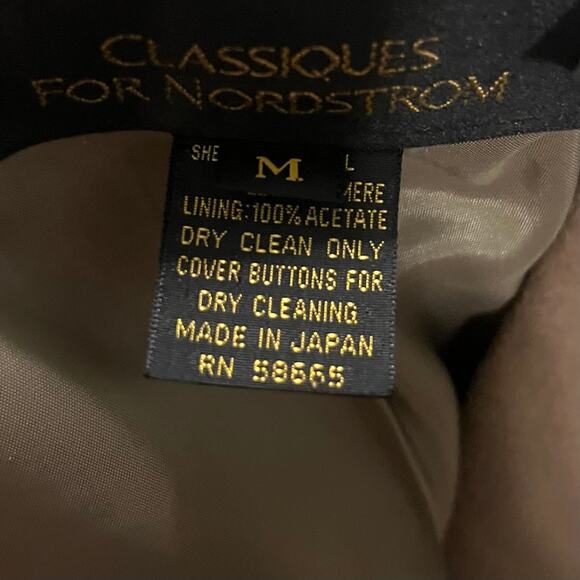Vtg Classiques For Nordstrom Cashmere Wool Blazer M Gold Hardware Sage Luxury - Picture 6 of 10
